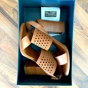 Saddle Brown/ Camel Strappy Block Heel - Saks Off 5th - Size 9